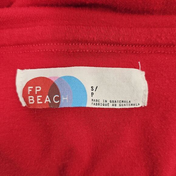 Free People Beach Valerie Mini Dress Red Cowl Neck Halter Backless Ruched Small - Picture 3 of 7